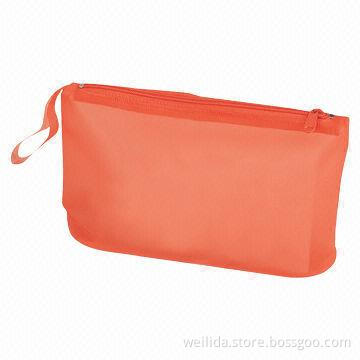 PVC Cosmetic Pouch, Transparent with Nylon Zip and Short Handle, Sized 18 x 5 x 12cm